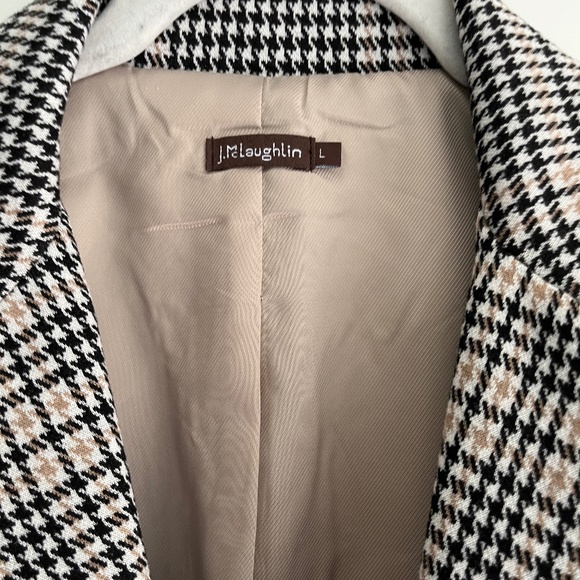 Like New J. McLaughlin Aubrey Houndstooth Plaid Blazer, size L - Picture 3 of 7